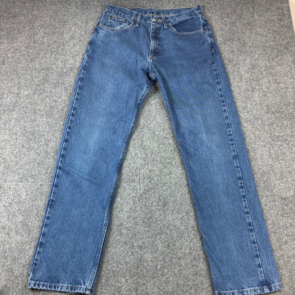Magellan Outdoors Mens Blue Denim Straight Leg Jeans 32x32 35MAGSW Medium Wash